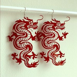 Lasercut Dragon Earrings